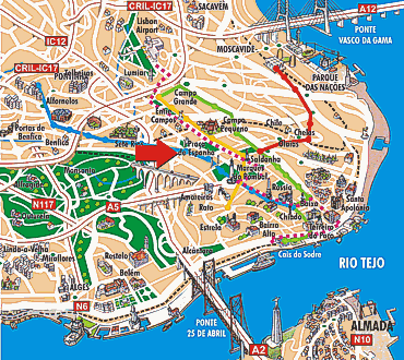 Hotel Açores Lisboa Location Map