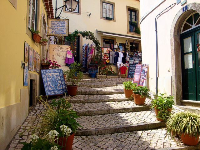 Shops in the streets of the historic centre of Sintra