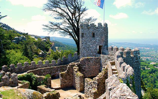 One of the fortified towers of the Castle of the Moors