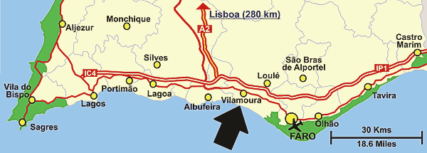 Hotel Tivoli Marina Vilamoura Location Map