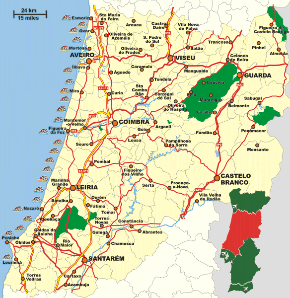 Map Central Portugal