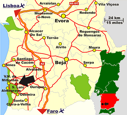 Monte Alentejano, Guest House, Location Map