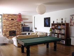 Living room with Pool Table