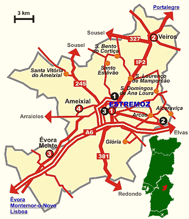 Map of Estremoz Region