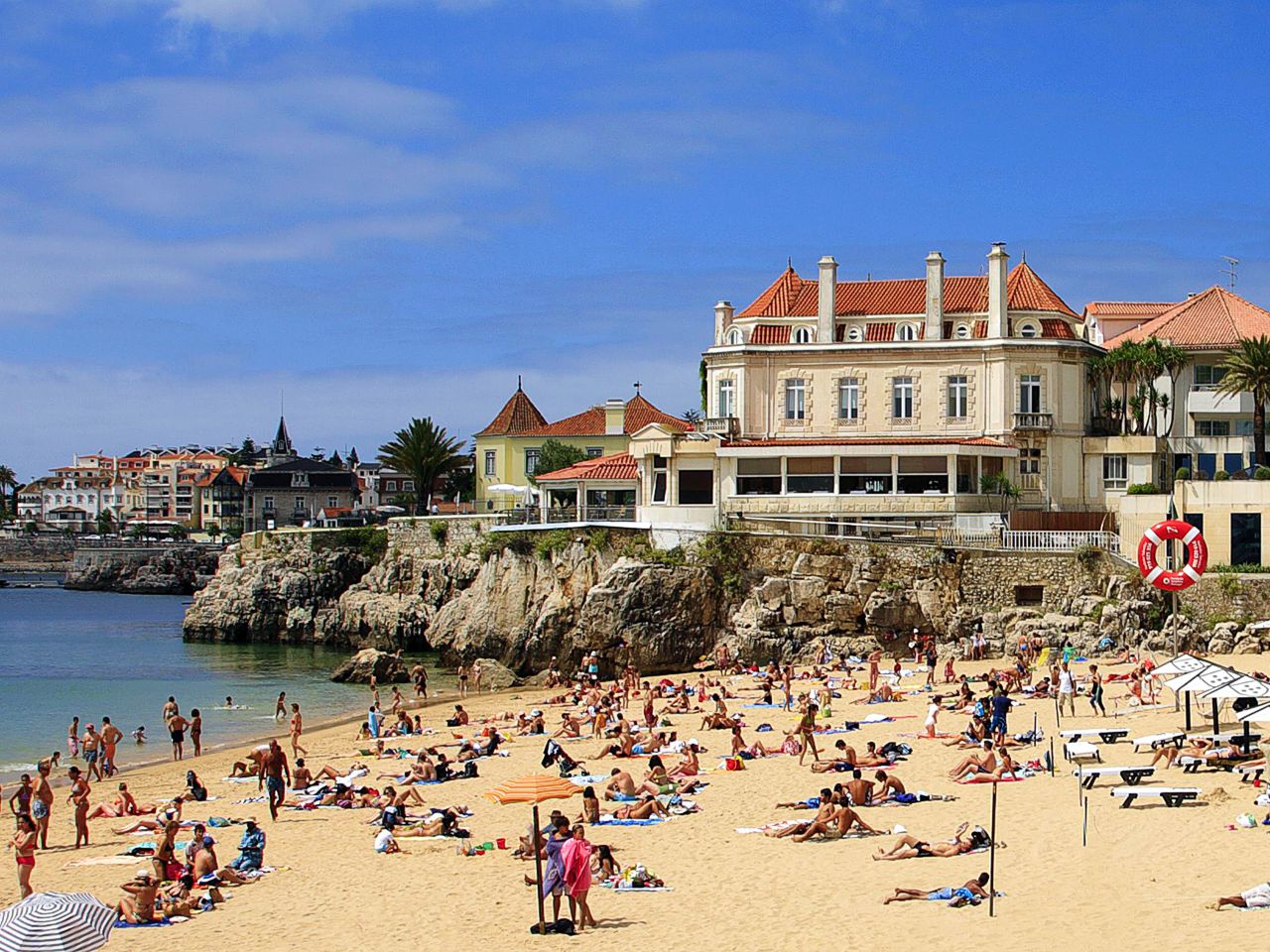 Conceição Beach with the Albatroz Hotel in the background, Cascais Portugal