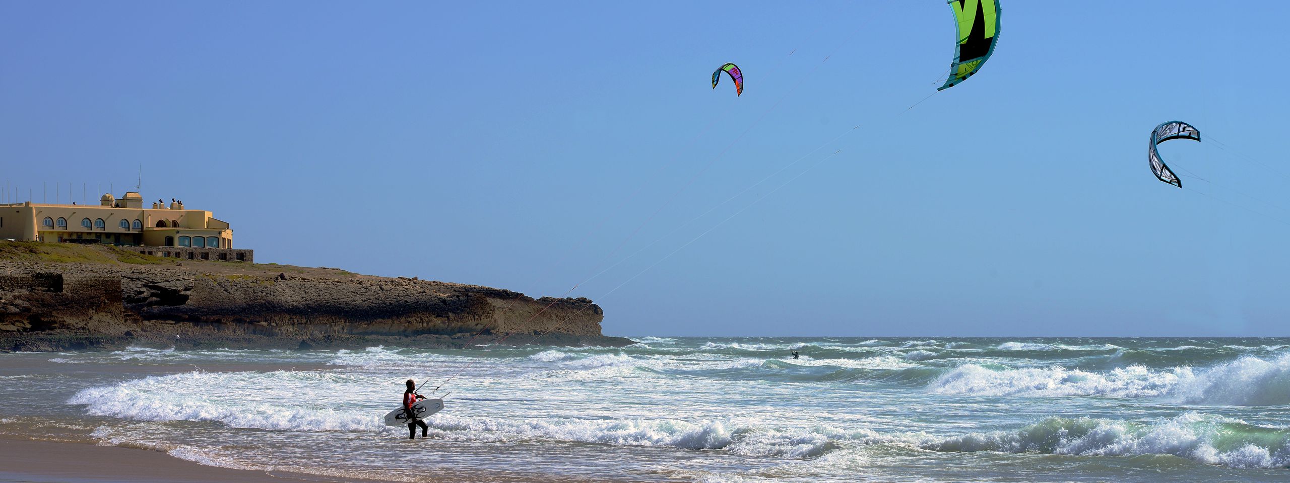 Kite surf at Guincho Beach in Cascais, Portugal