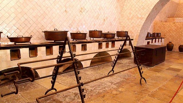 Beef sized spindles in the kitchen of the Sintra National Palace